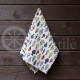 Colourful half-linen kitchen towel "Small fish"